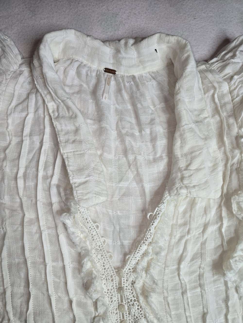 Free People White Textured Mini Dress - Picture 10 of 12